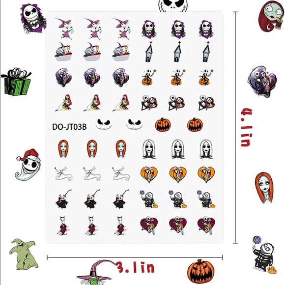 💀🎃 Nightmare Before Christmas Nail Decals- 104! - Picture 7 of 8
